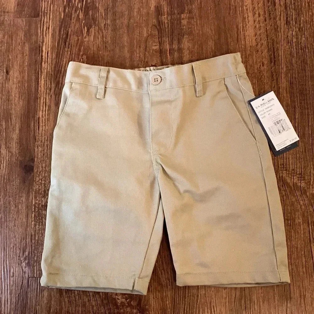 US Polo School Uniform Shorts Khaki Tan NWT